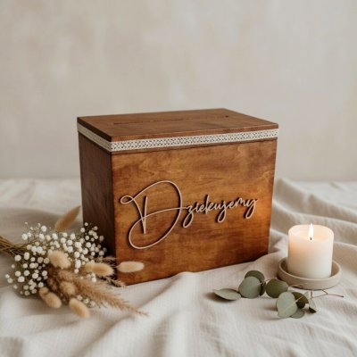 Pudełko na koperty w stylu boho na przyjęcie weselne