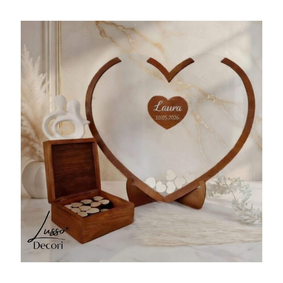 Rustykalna księga gości na przyjęcie komunijne dla dziecka