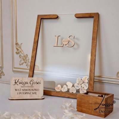 Prostokątna księga gości z wrzutkami na przyjęcie