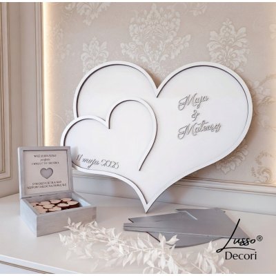 Księga gości podwójne serce na przyjęcie