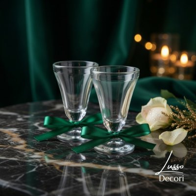 Oszukane kieliszki na przyjęcie ślubne ze wstążką