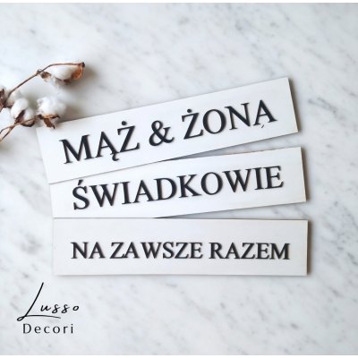 Tablica rejestracyjna na ślub w kolorze biało czarnym