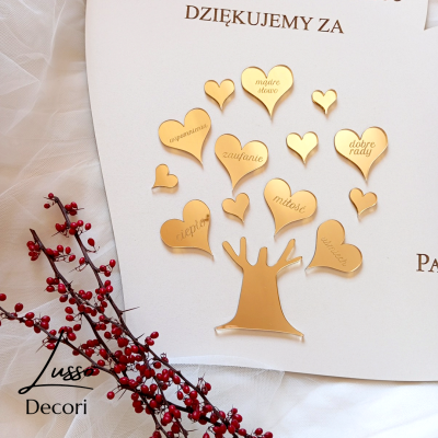 Podziękowanie na ślub dla dziadków w postaci serca