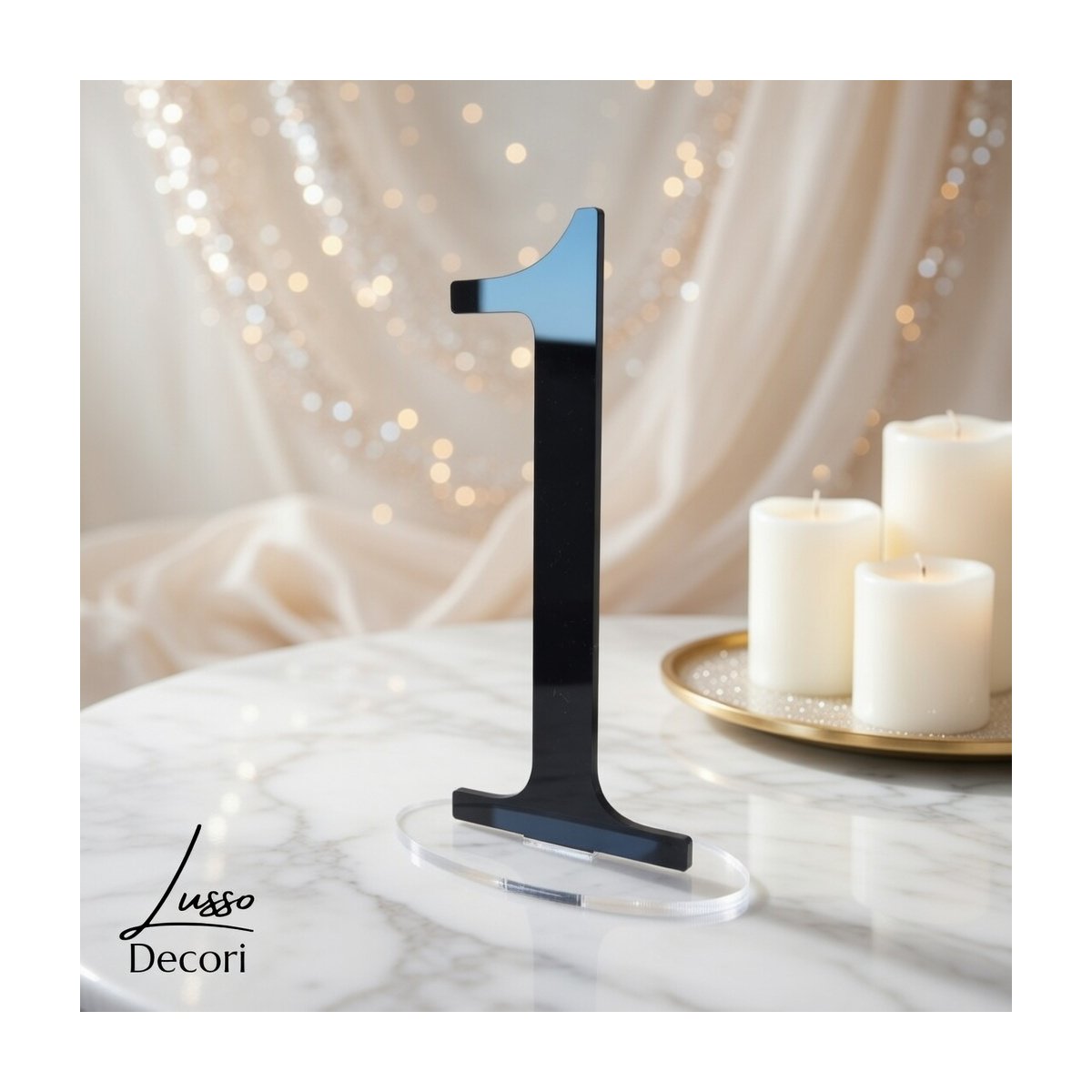 Stojący numer na stół z lustrzanej plexi