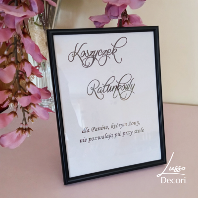 Instrukcja do koszyczka ratunkowego dla panów w czarnej ramce