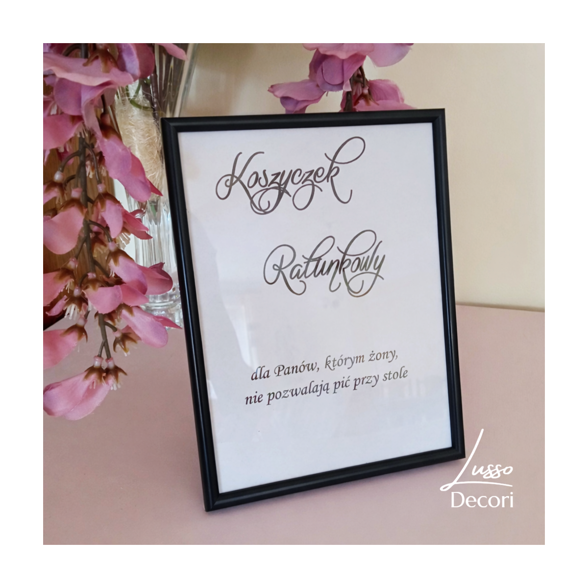 Instrukcja do koszyczka ratunkowego dla panów w czarnej ramce