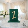 Stojący numer na stół weselny z lustrzanymi elementami