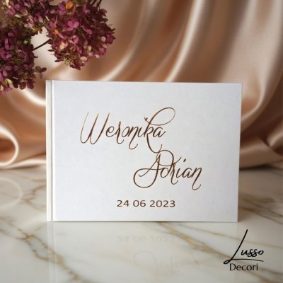 Księga gości na przyjęcie weselne z personalizacją w stylu boho