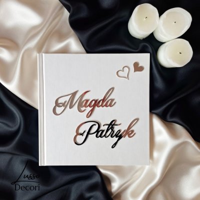 Personalizowana kwadratowa księga gości na przyjęcie weselne