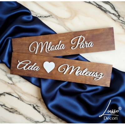 Tablica rejetsracyjna drewniana w stylu rustykalnym boho na ślub