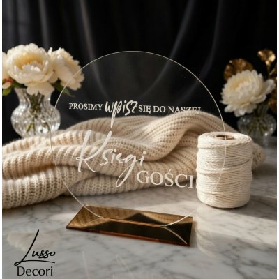 tabliczka informacyjna do księgi gości w stylu glamour stojąca