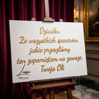 tablica ślubna ze wszystkich spacerów dekoracja weselna złoty napis