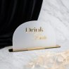 Lustrzana stojąca tabliczka „Drink Bar” dekoracja ślubna glamour na wesele