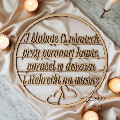 Obręcz "Ślubuję Ci..." Serca