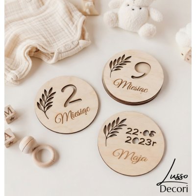 drewniane tabliczki do zdjęć dla niemowlaka miesiące personalizowane imię dziecka