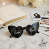 Czarne okulary Team Bride serduszka