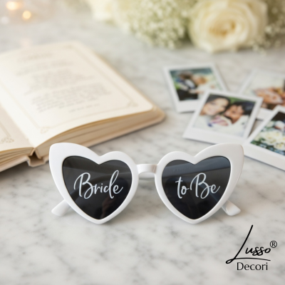 Białe okulary Bride to be dla przyszłej panny młodej na wieczór panieński