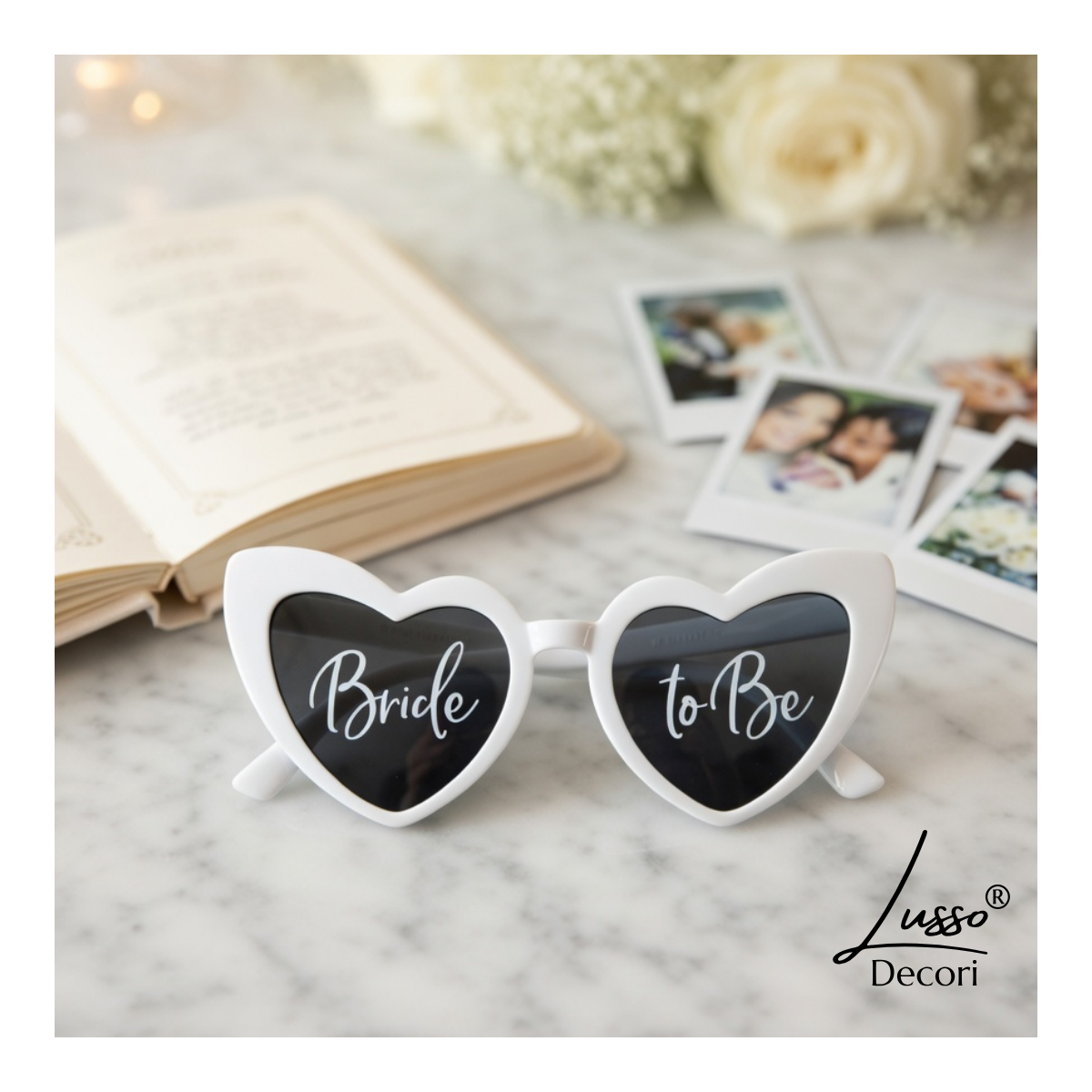 Białe okulary Bride to be dla przyszłej panny młodej na wieczór panieński