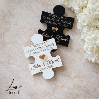 podziękowanie na ślub magnes puzzel
