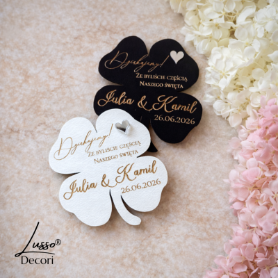 magnes puzzel z lustrzanym sercem podziękowanie dla gości ślub