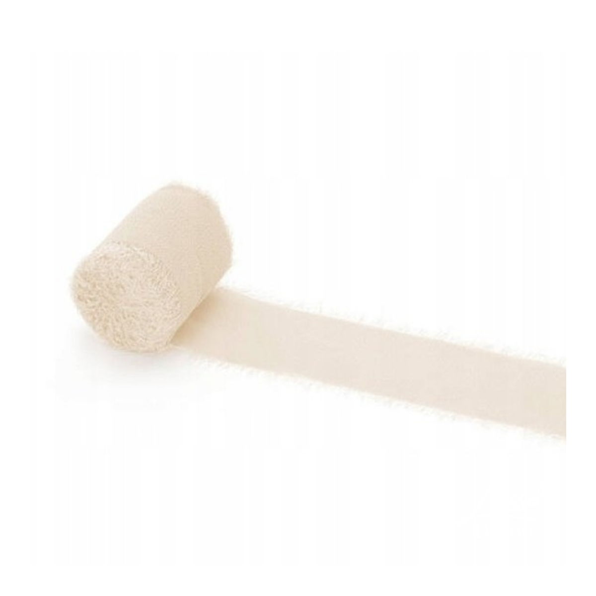 wstążka szyfonowa jasnobeżowa 4 cm x 5 m dekoracja ślubna i przyjęcia