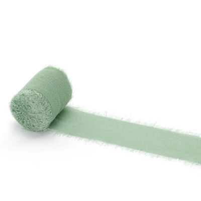 wstążka szyfonowa pistacjowa zieleń 4 cm x 5 m dekoracja ślubna i przyjęcia