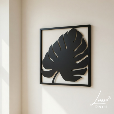 elegancki obraz ażurowy Monstera do salonu