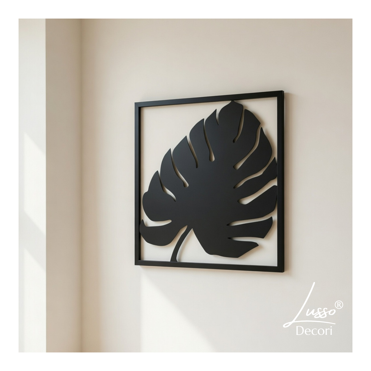 elegancki obraz ażurowy Monstera do salonu