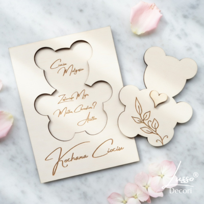 Drewniana prośba dla przyszłego chrzestnego chrzestnej