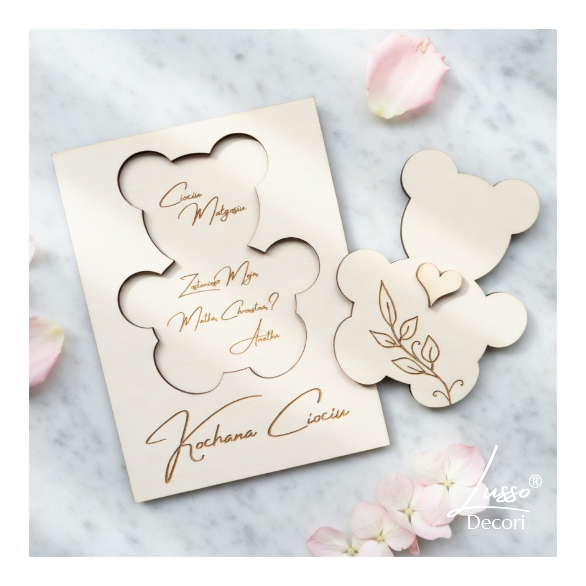 Drewniana prośba dla przyszłego chrzestnego chrzestnej