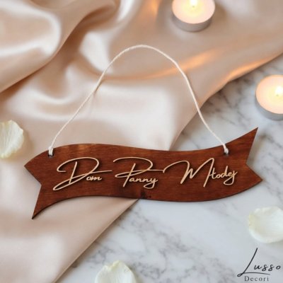 tabliczka dom panny młodej dekoracja ślubna na drzwi wesele przygotowania