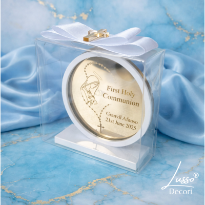 Statuetka w pudełku - podziękowanie dla gości na komunię