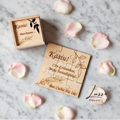 oryginalna prośba o świadkowanie puzzle personalizowane dla świadkowej ślub
