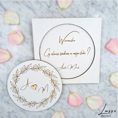 zaproszenie dla świadkowej prośba o świadkowanie eleganckie ślub