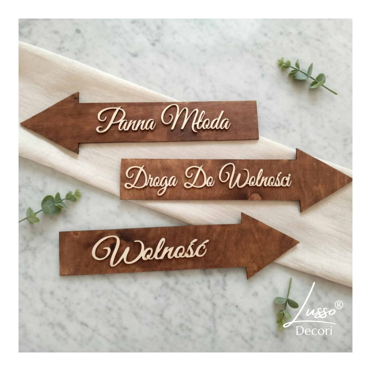 drogowskaz ślubny panna młoda pan młody dekoracja wesele