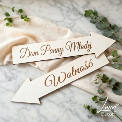 drogowskaz ślubny panna młoda pan młody dekoracja wesele