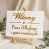 Tablica powitalna Witamy Pana Młodego i Gości Weselnych złoty napis glamour
