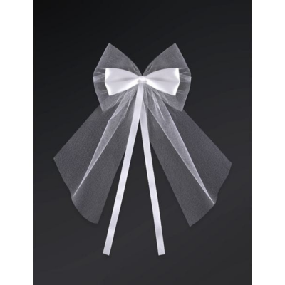 Eleganckie kokardy ślubne białe na krzesła stoły i dekoracje sali weselnej