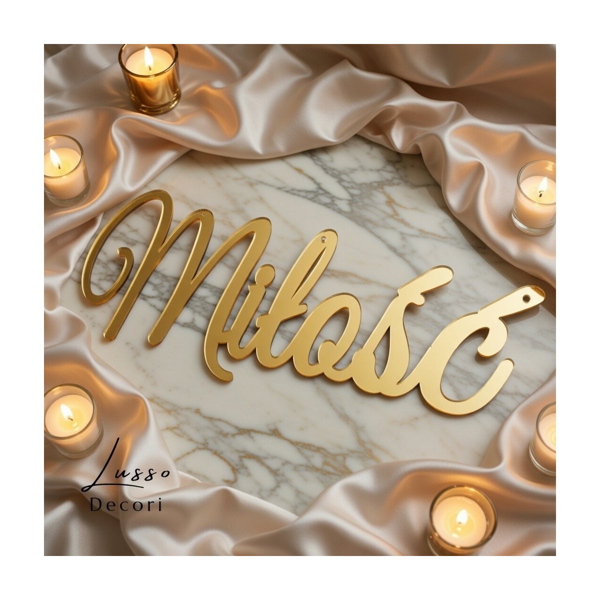 dekoracja ślubna napis miłość glamour plexi tło za parą młodą