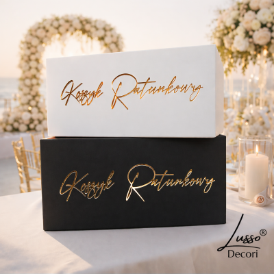 Elegancki koszyk ratunkowy dla gości weselnych w stylu glamour