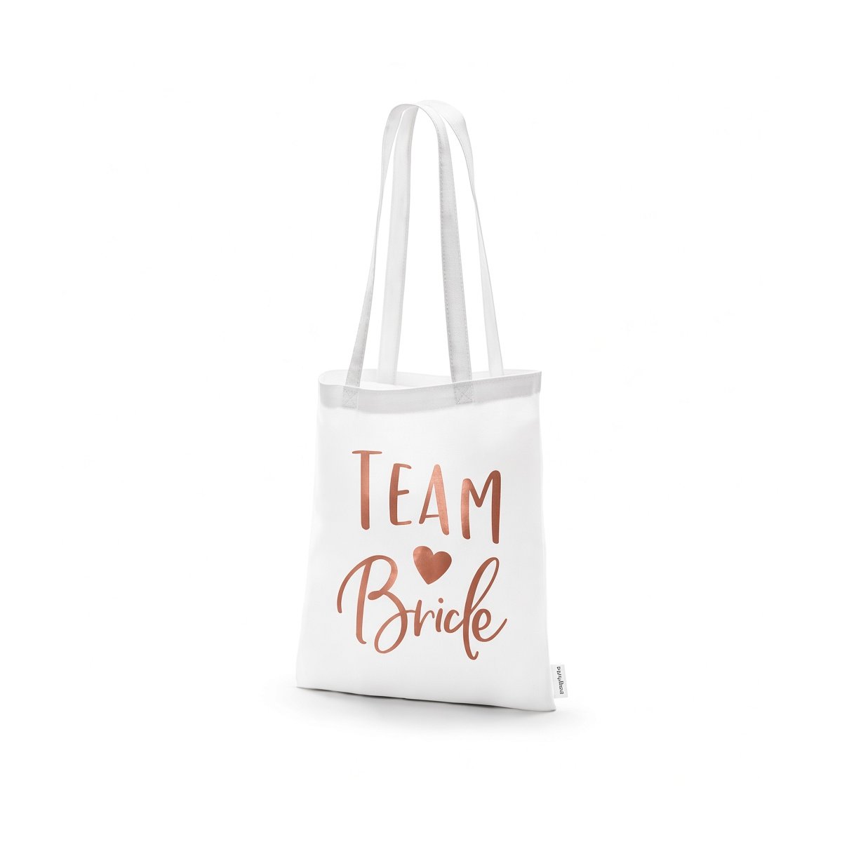 Biała torba bawełniana Team Bride 39 × 42 cm na wieczór panieński