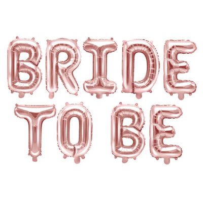 Girlanda balonowa Bride to Be w metalizowanym różowym złocie na wieczór panieński