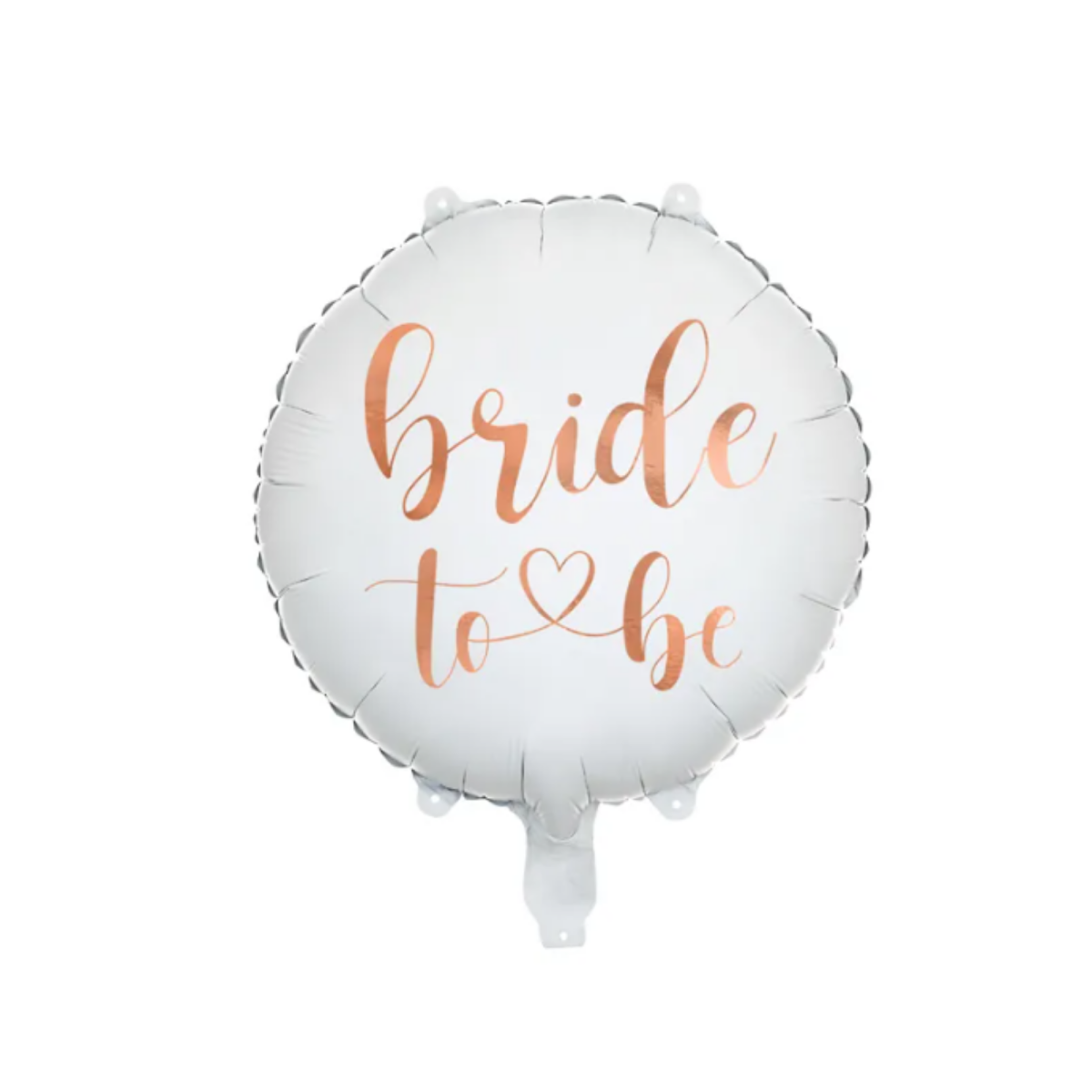 Biały balon foliowy Bride to Be 45 cm z napisem w kolorze różowego złota