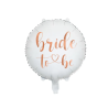 Biały balon foliowy Bride to Be 45 cm z napisem w kolorze różowego złota
