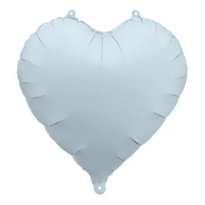 Niebieski balon foliowy matowy w kształcie serca 45 cm