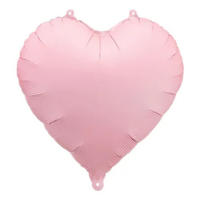 Różowy matowy balon foliowy w kształcie serca 45 cm