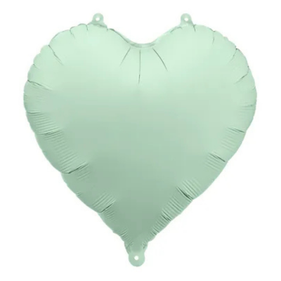 Zielony matowy balon foliowy w kształcie serca 45 cm