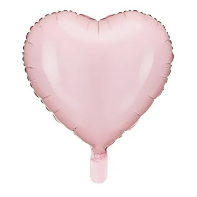Jasnoróżowy balon foliowy w kształcie serca 45 cm