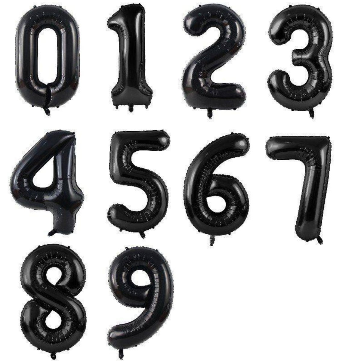 Czarny balon foliowy cyfra 86 cm – warianty od 0 do 9