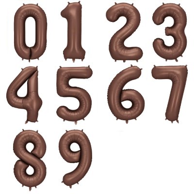 Balon foliowy cyfra mocca 86 cm – cyfry 0–9